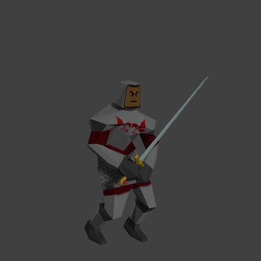 Low Poly Knight with sword preview image 3